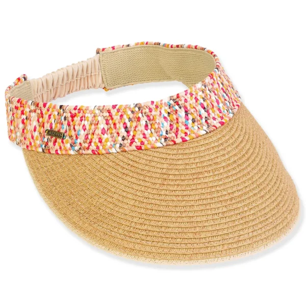 Women's Tan, Paperbraid Visor, Brim 4" | Sun N Sand | HH3316 B