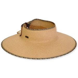 Women's Tan, Paperbraid Visor, Brim 4.5" | Sun N Sand | HH3327 B
