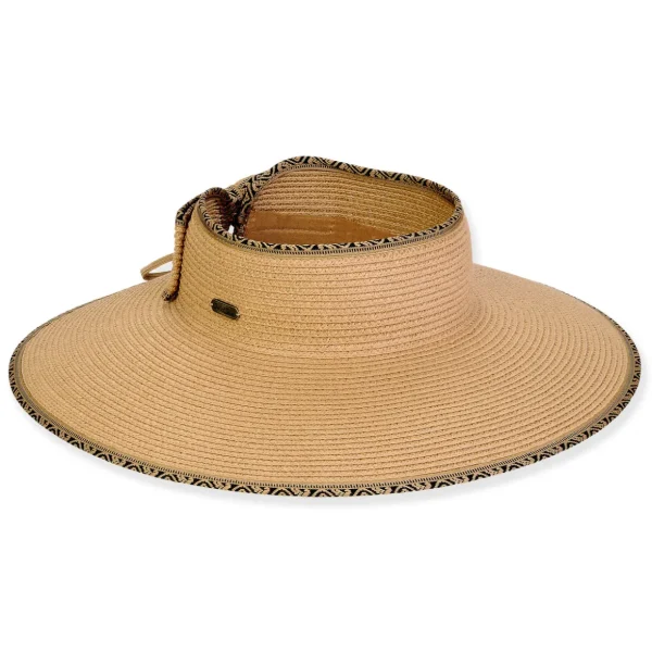 Women's Tan, Paperbraid Visor, Brim 4.5" | Sun N Sand | HH3327 B