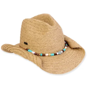 Women's Tan, Paperbraid Western, Brim 3.5" | Sun N Sand | HH3291