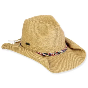 Women's Tan, Paperbraid Western, Brim 3.5" | Sun N Sand | HH3286 B