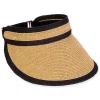 Women's Tan, Paperbraid (with Lurex) Metallic Visor, Brim 4.5" | Sun N Sand | HH3313 B