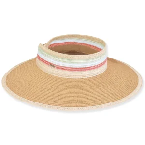 Women's Tan, Paperbraid/Poly Braid Visor, Brim 4" | Sun N Sand | HH3424 B