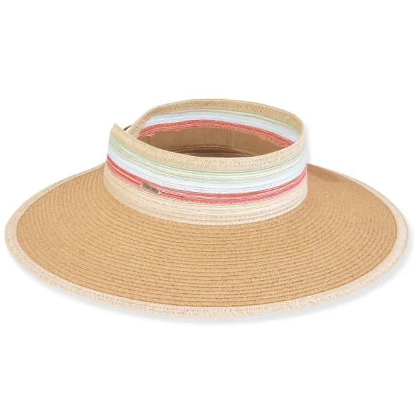 Women's Tan, Paperbraid/Poly Braid Visor, Brim 4" | Sun N Sand | HH3424 B