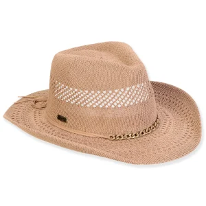 Women's Tan, Polyester Western, Brim 3" | Sun N Sand | HH3304 B