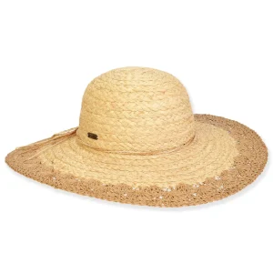 Women's Tan, Raffia /Paper Straw Floppy, Brim 4.75" | Sun N Sand | HH3376 A