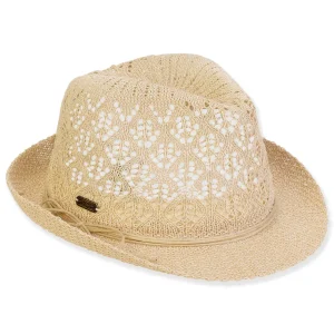 Women's Taupe, Polyester Fedora, Brim 1.75" | Sun N Sand | HH3340 B