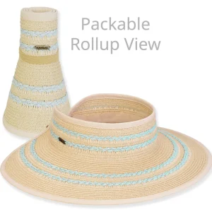 Women's Turquoise, Paperbraid Visor, Brim 4" | Sun N Sand | HH3328 B