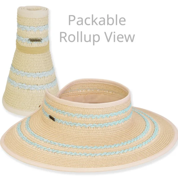 Women's Turquoise, Paperbraid Visor, Brim 4" | Sun N Sand | HH3328 B