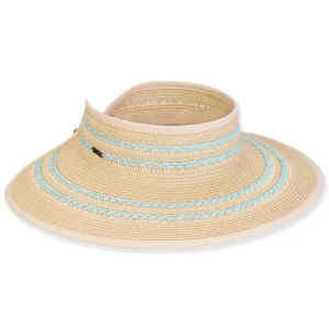 Women's Turquoise, Paperbraid Visor, Brim 4" | Sun N Sand | HH3328 B