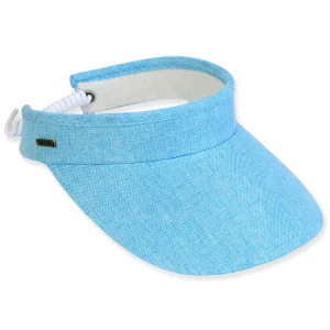Women's Turquoise, Polyester Visor, Brim 3.5" | Sun N Sand | HH3404 F