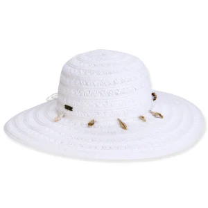 Women's White, Paper Straw Floppy, Brim 4" | Sun N Sand | HH3361 A
