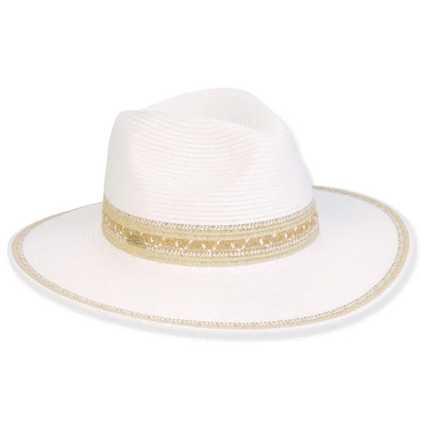 Women's White, Paperbraid Safari, Brim 3" | Sun N Sand | HH3270 A