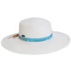 Women's White, Paperbraid Flat Top Floppy, Brim 4" | Caribbean Joe | HCJ432