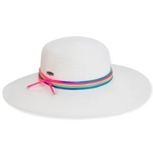 Women's White, Paperbraid Floppy, Brim 4" | Caribbean Joe | HCJ430