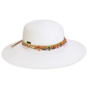 Women's White, Paperbraid Floppy, Brim 4" | Sun N Sand | HH3390 A