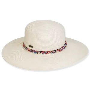 Women's White, Paperbraid Floppy, Brim 4" | Sun N Sand | HH3208 A