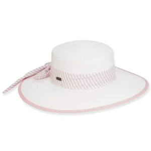 Women's White, Paperbraid Flat Top Floppy, Brim 4" | Sun N Sand | HH3207 A