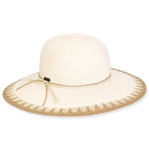 Women's White, Paperbraid Floppy, Brim 4" | Sun N Sand | HH3203 A