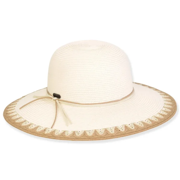 Women's White, Paperbraid Floppy, Brim 4" | Sun N Sand | HH3203 A