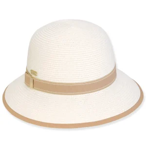 Women's White, Paperbraid Bucket, Brim 3" | Sun N Sand | HH3230 A