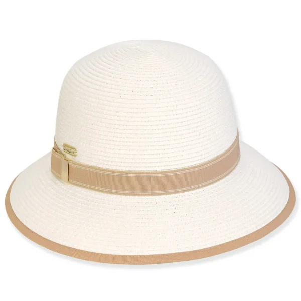 Women's White, Paperbraid Bucket, Brim 3" | Sun N Sand | HH3230 A