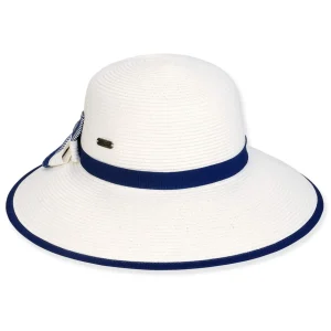 Women's White, Paperbraid Bucket, Brim 4" | Sun N Sand | HH3223 A