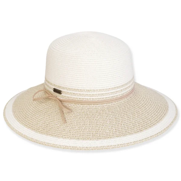 Women's White, Paperbraid Bucket, Brim 4" | Sun N Sand | HH3222 A