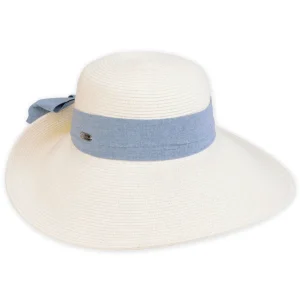 Women's White, Paperbraid Turn Up, Brim 5" | Sun N Sand | HH3236 A