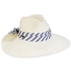 Women's White, Paperbraid Turn Up, Brim 4" | Sun N Sand | HH3235 A