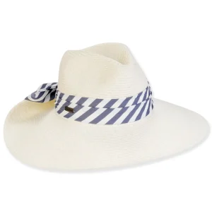Women's White, Paperbraid Turn Up, Brim 4" | Sun N Sand | HH3235 A