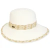 Women's White, Paperbraid Tapered, Brim 3.5"-2" | Sun N Sand | HH3234 A