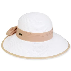Women's White, Paperbraid Backless, Brim 3.5" | Sun N Sand | HH3238 A