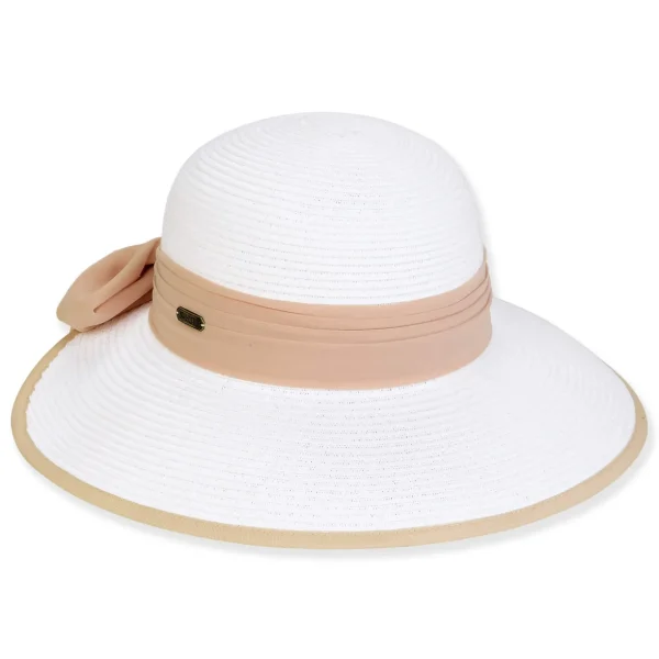 Women's White, Paperbraid Backless, Brim 3.5" | Sun N Sand | HH3238 A