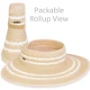 Women's White, Paperbraid Visor, Brim 4" | Sun N Sand | HH3328 A