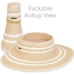 Women's White, Paperbraid Visor, Brim 4" | Sun N Sand | HH3328 A