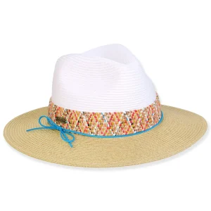 Women's White, Paperbraid Safari, Brim 3" | Sun N Sand | HH3397 A