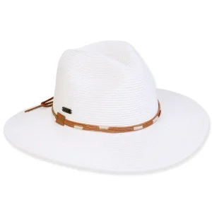 Women's White, Paperbraid Safari, Brim 3.5" | Sun N Sand | HH3262 A