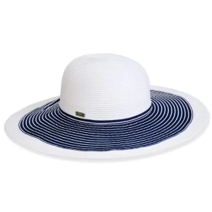 Women's White, Paperbraid/Ribbon Floppy, Brim 4.5" | Sun N Sand | HH3191 A