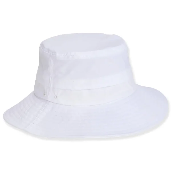 Women's White, Polyester Boonie, Brim 3" | Sun N Sand | HH3343 A