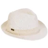 Women's White, Polyester Fedora, Brim 1.75" | Sun N Sand | HH3340 A