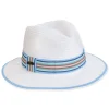 Women's White, Ribbon (Polyester) Fedora, Brim 2.5" | Sun N Sand | HH3355 A