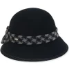 Women's Wool Felt Cloche Hounds Tooth Trim | AD1410