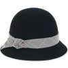 Women's Wool Felt Cloche Plaid Trim | AD1520