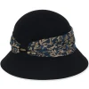 Women's Wool Felt Cloche Floral Fabric Trim | AD1417 B