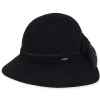 Women's Wool Felt Cloche Self Color Satin Bow Trim | AD1430