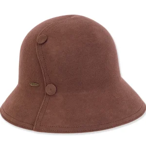 Women's Wool Felt Cloche Self Color Button Trim | AD1411