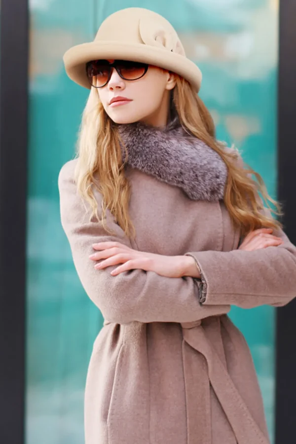 Women's Wool Felt Cloche Self Flower Trim | AD1418