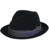 Women's Wool Felt Fedora Hounds Tooth Satin Trim | AD1505