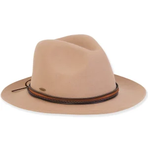 Women's Wool Felt Fedora Faux Leather Trim | AD1528